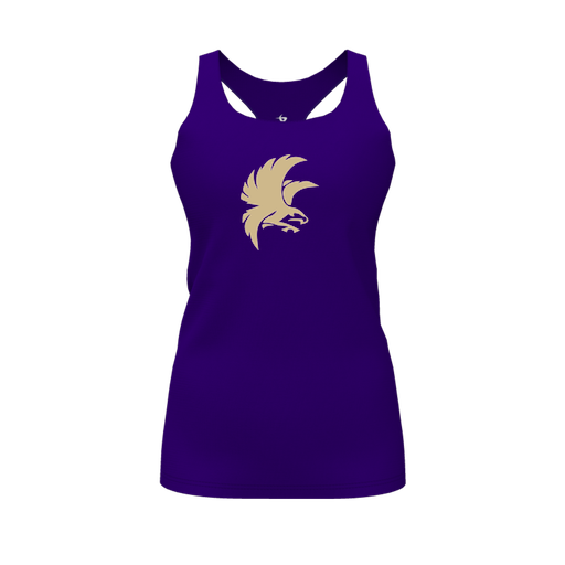 [FT0TRBPP-FYS-LOGO2] Decker Racerback Tank Top (Female Youth S, Purple, Logo 2)