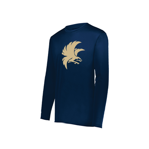 [222822.065.XS-LOGO2] Men's LS Smooth Sport Shirt (Adult XS, Navy, Logo 2)