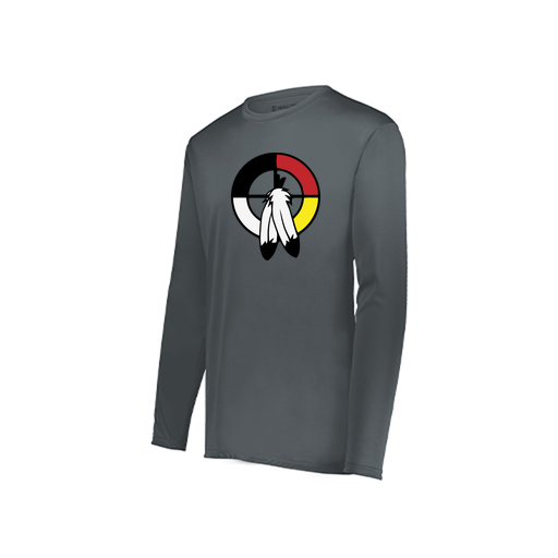 [222822.059.XS-LOGO3] Men's LS Smooth Sport Shirt (Adult XS, Gray, Logo 3)