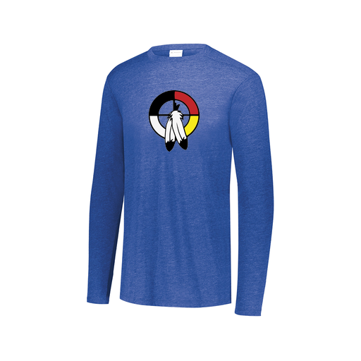 [FTLCUBRY-AXS-LOGO3] Decker Men's Tri-Blend T-Shirt - Long Sleeve (Adult XS, Royal, Logo 3)