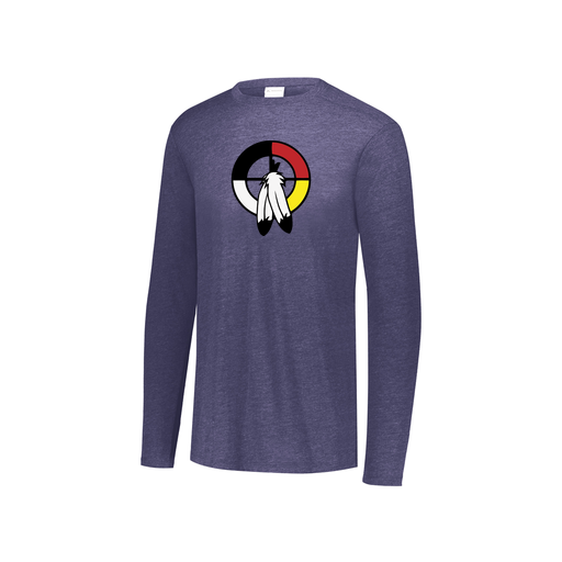 [FTLCUBNV-YS-LOGO3] Decker Youth Tri-Blend T-Shirt - Long Sleeve (Youth S, Navy, Logo 3)