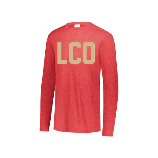 [FTLCUBRD-YS-LOGO1] Decker Youth Tri-Blend T-Shirt - Long Sleeve (Youth S, Red, Logo 1)