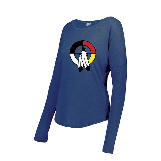 [FTLCUBRY-FAXS-LOGO3] Decker Women's Tri-Blend T-Shirt - Long Sleeve (Female Adult XS, Royal, Logo 3)