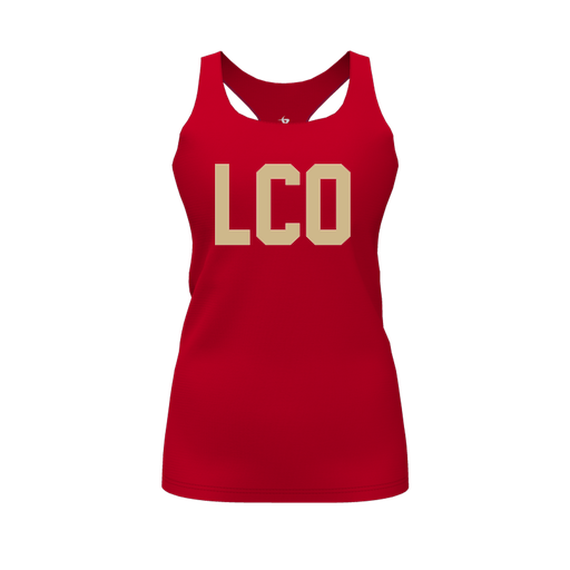 [FT0TRBRD-FYS-LOGO1] Decker Racerback Tank Top (Female Youth S, Red, Logo 1)