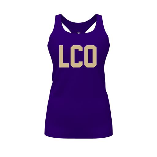 [FT0TRBPP-FYS-LOGO1] Decker Racerback Tank Top (Female Youth S, Purple, Logo 1)