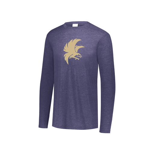 [FTLCUBNV-YS-LOGO2] Decker Youth Tri-Blend T-Shirt - Long Sleeve (Youth S, Navy, Logo 2)